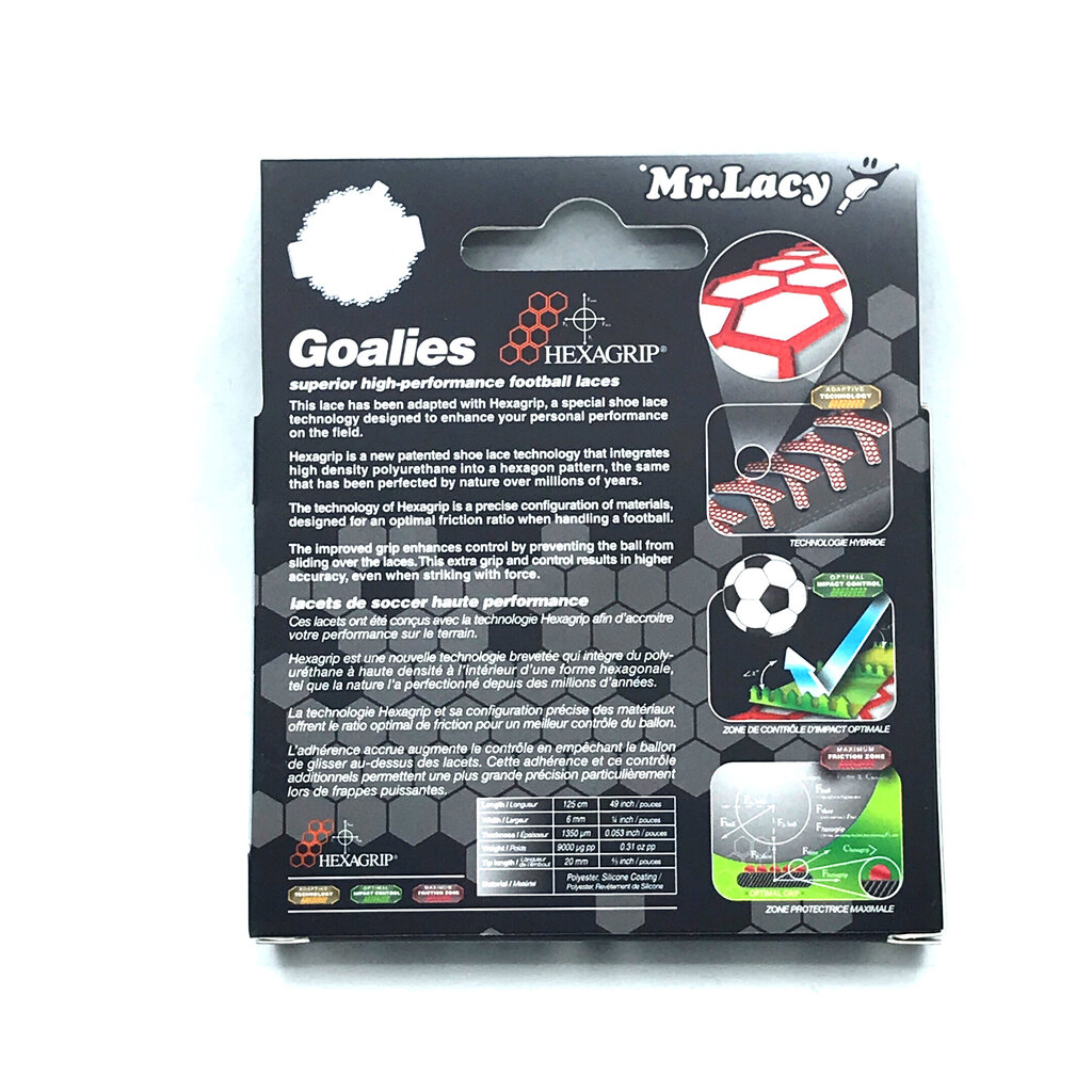 Mr.Lacy Goalies plakanas šņores futbola apaviem, melnas, 125 cm cena un informācija | Līdzekļi apģērbu un apavu kopšanai | 220.lv