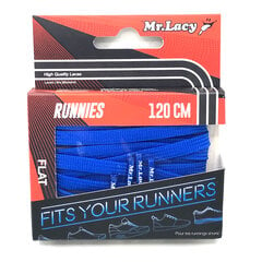 Mr.Lacy Runnies Lifestyle plakanas šņores, zilas, 120 cm cena un informācija | Līdzekļi apģērbu un apavu kopšanai | 220.lv