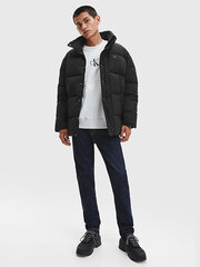 Vīriešu virsjaka CALVIN KLEIN JEANS Badge Oversized Puffer, Melna 560074336 cena un informācija | Vīriešu virsjakas | 220.lv