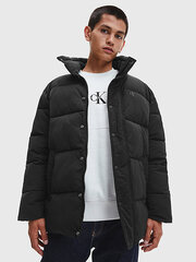 Vīriešu virsjaka CALVIN KLEIN JEANS Badge Oversized Puffer, Melna 560074336 cena un informācija | Vīriešu virsjakas | 220.lv