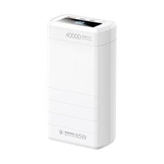 Внешний аккумулятор REMAX Dinba Series RPP-310 40000мAч GaN 65W PD 2x USB-C + QC 22.5Вт, супер быстрая зарядка LCD, белый цена и информация | Зарядные устройства Power bank | 220.lv