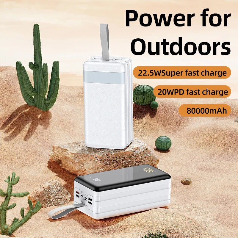 Remax RPP-291 80000mAh Ultra Uzlādes akumulātors 4x USB 20W + 22.5W PD USB-C QC Super ātrā uzlāde LCD Balta cena un informācija | Lādētāji-akumulatori (Power bank) | 220.lv