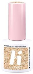 Hibrīda nagu laka Hi Hybrid 135 Rose Gold Sequin, 5 ml cena un informācija | Nagu lakas, stiprinātāji | 220.lv