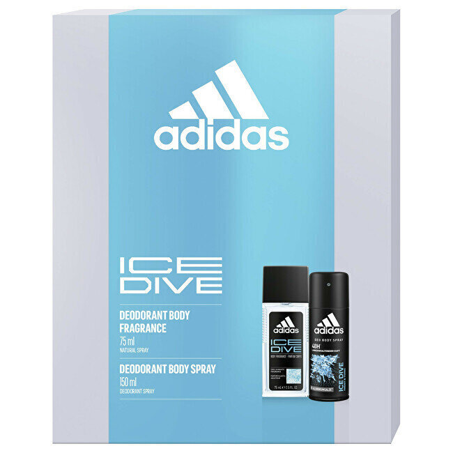 Komplekts Adidas Ice Dive: izsmidzināms dezodorants, 150 ml + ķermeņa sprejs, 150 ml cena un informācija | Dezodoranti | 220.lv