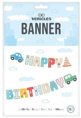 Гирлянда «Happy Birthday» Машинки, 250 x 17 см, 1473 цена и информация | Праздничные декорации | 220.lv