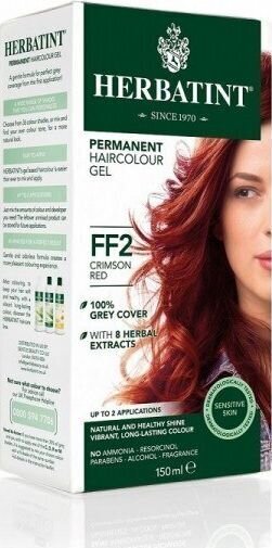 Ilgnoturīga matu krāsa Herbatint FF moderna spīduma FF2 sērija, violeti sarkana cena un informācija | Matu krāsas | 220.lv