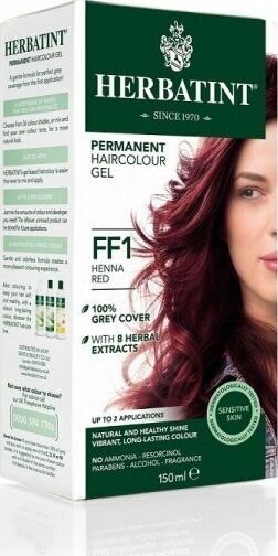 Ilgnoturīga matu krāsa Herbatint FF Trendy Flash FF1 Series, sarkana henna cena un informācija | Matu krāsas | 220.lv