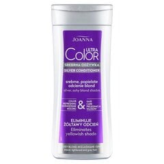 Kondicionieris gaišiem, balinātiem un sirmiem matiem, novērš dzelteno nokrāsu Joanna Ultra Color Silver Conditioner For Blond Lightened & Grey Hair, 200 g cena un informācija | Matu kondicionieri, balzāmi | 220.lv