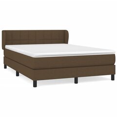 vidaXL atsperu gulta ar matraci, tumši brūna, 140x200 cm, audums цена и информация | Кровати | 220.lv