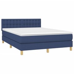 vidaXL atsperu gulta ar matraci, zils, 140x200 cm, audums цена и информация | Кровати | 220.lv