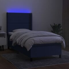 vidaXL atsperu gulta ar matraci, LED, zils audums, 100x200 cm цена и информация | Кровати | 220.lv