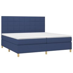 vidaXL atsperu gulta ar matraci, LED, zils audums, 200x200 cm cena un informācija | Gultas | 220.lv