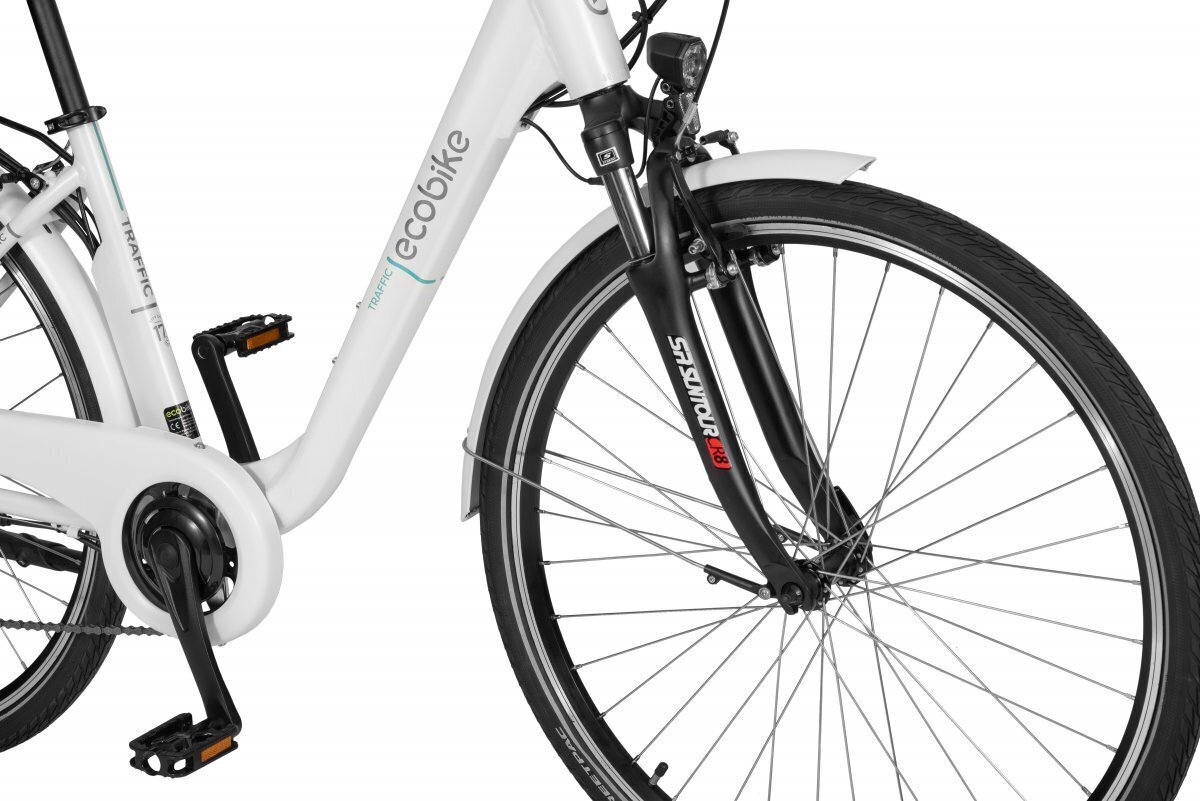 Elektriskais velosipēds Ecobike Traffic 11.6 Ah Greenway, balts cena un informācija | Elektrovelosipēdi | 220.lv