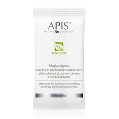 Aļģu maska ​​ādai ar noslieci uz pinnēm ar zaļo tēju Apis Acne-Stop Algae Mask, 20 g cena un informācija | Sejas maskas, acu maskas | 220.lv