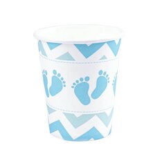 Одноразовые бумажные стаканчики, 220 мл, 6 шт., Baby Shower, цвет: голубой 0582 цена и информация | Праздничная одноразовая посуда | 220.lv