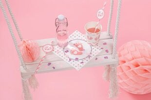 Одноразовые бумажные стаканчики Baby Shower, 220 мл, 6 шт, цвет: розовый, 6225 цена и информация | Праздничная одноразовая посуда | 220.lv