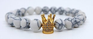 Браслет с белыми камнями и золотой короной цена и информация | Женские браслеты | 220.lv