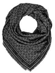 Женский шарф CALVIN KLEIN Monogram Jacquard 120x120 см, 545007467, черный цена и информация | Женские шарфы, платки | 220.lv