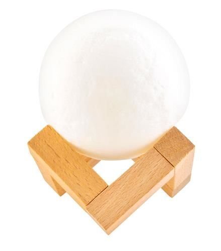 Galda lampa Led Moon, balta, 120 mm, ar kājiņu cena un informācija | Galda lampas | 220.lv