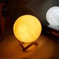 Galda lampa Led Moon, balta, 120 mm, ar kājiņu cena un informācija | Galda lampas | 220.lv