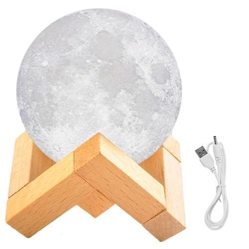 Galda lampa Led Moon, balta, 120 mm, ar kājiņu cena un informācija | Galda lampas | 220.lv