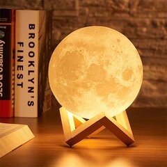 Galda lampa Led Moon, balta, 120 mm, ar kājiņu цена и информация | Настольные лампы | 220.lv