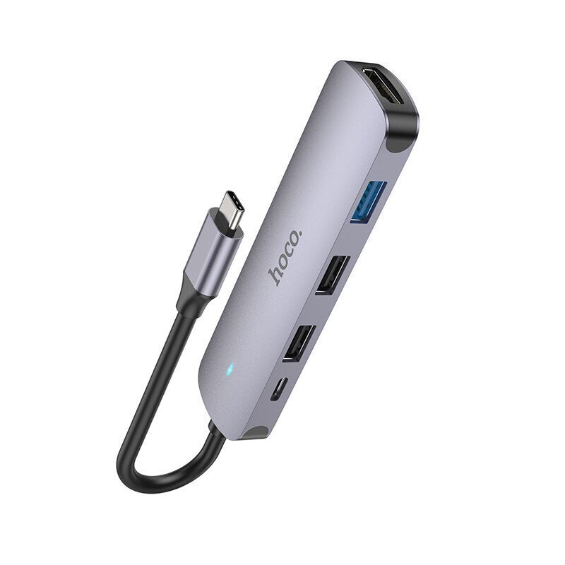 Parveidotājs Hoco HB27 Type-C Multi-Function HDMI+USB3.0+USB2.0*2+PD peleks cena un informācija | Adapteri un USB centrmezgli | 220.lv