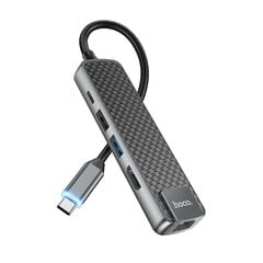 USB šakotuvas Hoco HB23, HDMI, USB3.0, USB2.0, RJ45, PD цена и информация | Адаптеры и USB разветвители | 220.lv
