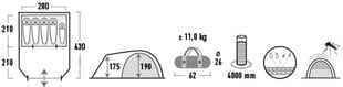 Telts High Peak Santiago 5.0 11802, zaļš/pelēks cena un informācija | Teltis | 220.lv