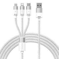 Baseus StarSpeed Series, USB-C + Micro + Lightning 3,5A, 1.2 m cena un informācija | Savienotājkabeļi | 220.lv