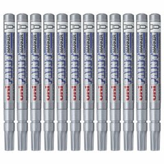 Стойкий маркер Uni-Ball Paint PX-21L, серебристый, 12 шт. цена и информация | Письменные принадлежности | 220.lv