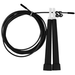 Быстрая скакалка со стальным тросом, 300 см, черная цена и информация | Скакалка Tunturi Pro Adjustable Speed Rope | 220.lv