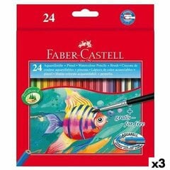 Akvareļu krāsainie zīmuļi Faber-Castel, daudzkrāsains (3 gb.) cena un informācija | Modelēšanas un zīmēšanas piederumi | 220.lv