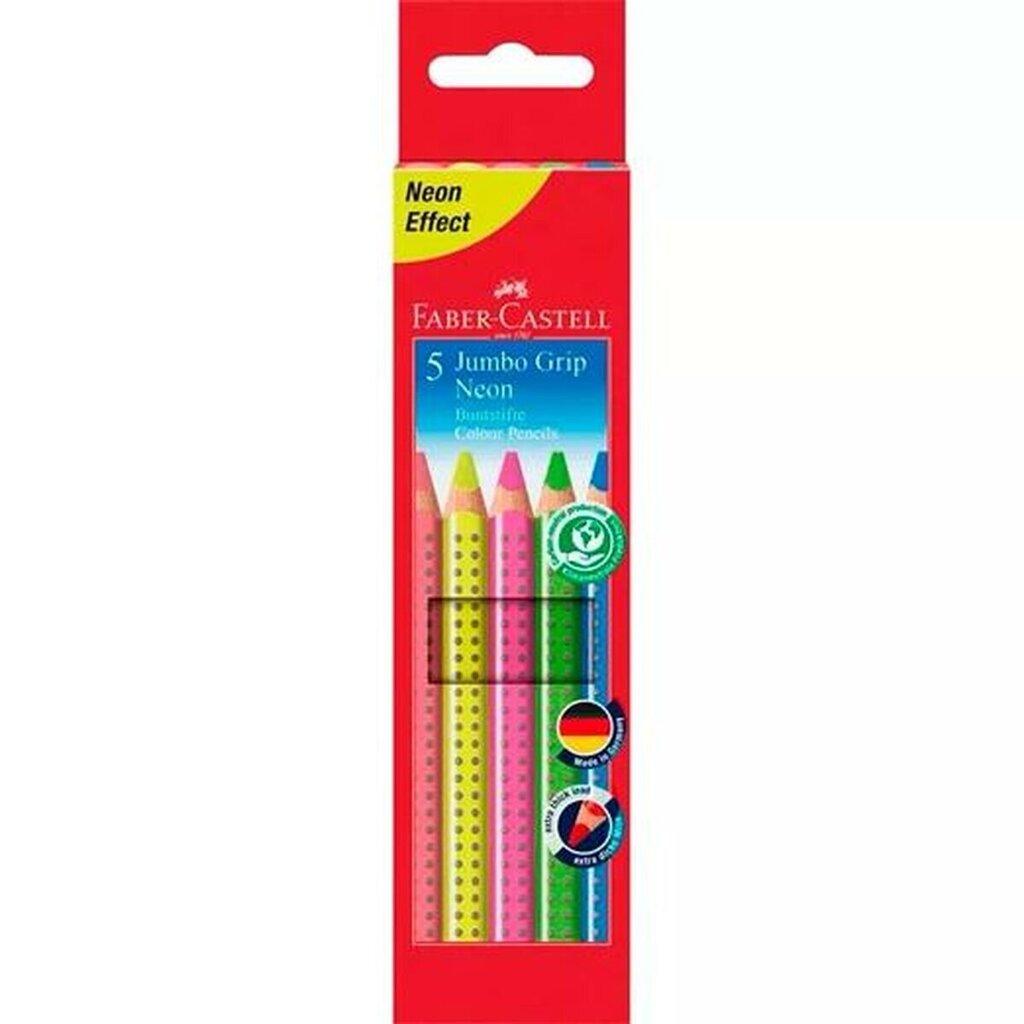 Krāsainie zīmuļi Faber-Castell, daudzkrāsains Neona (5 gb.) cena un informācija | Modelēšanas un zīmēšanas piederumi | 220.lv