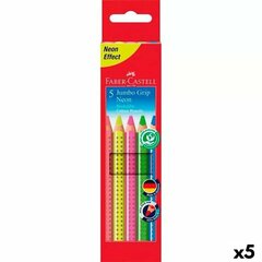 Цветные карандаши Faber-Castell, разноцветные неон (5 шт.) цена и информация | Принадлежности для рисования, лепки | 220.lv