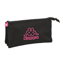 Тройной пенал Kappa Black and pink, чёрный (22 x 12 x 3 см) цена и информация | Пеналы | 220.lv