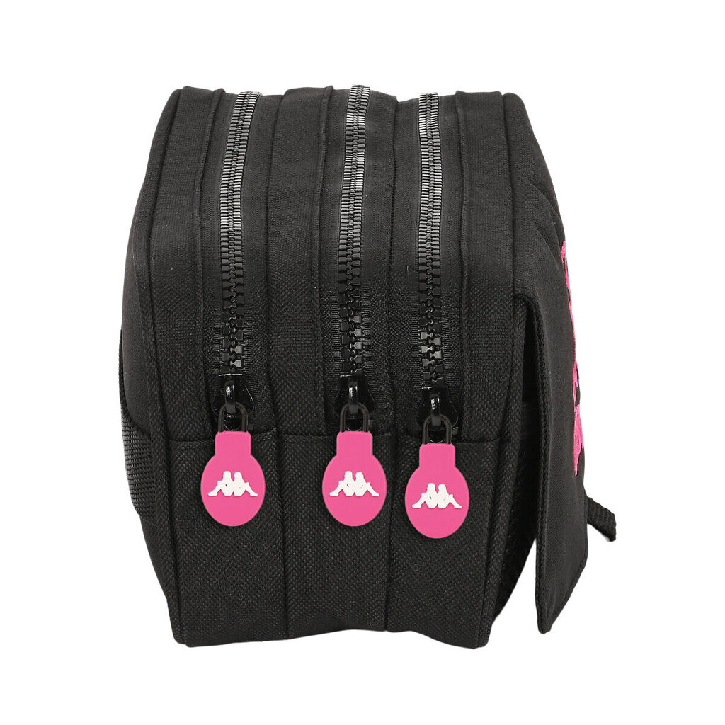 Trīsvietīgs futrālis Kappa Black and pink Melns (21,5 x 10 x 8 cm) cena un informācija | Penāļi | 220.lv