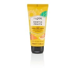 Mitrinošs roku un nagu krēms Exotic Fruit I Love, 100 ml cena un informācija | Ķermeņa krēmi, losjoni | 220.lv