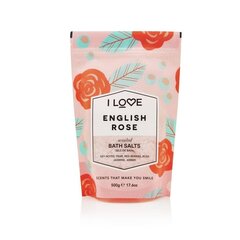 Nomierinošs un relaksējošs vannas sāls English Rose I Love Scented Bath Salts, 500 g цена и информация | Масла, гели для душа | 220.lv