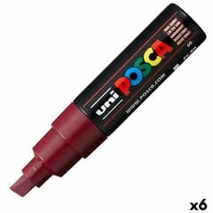 Фетр POSCA PC-8K Тёмно Бордовый 6 штук цена и информация | Принадлежности для рисования, лепки | 220.lv