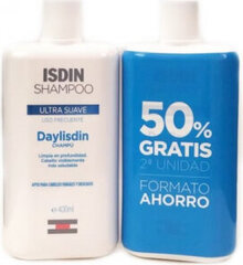 Isdin Daylisdin Ultra Gentle Shampoo Frequent Use 2x400ml cena un informācija | Šampūni | 220.lv