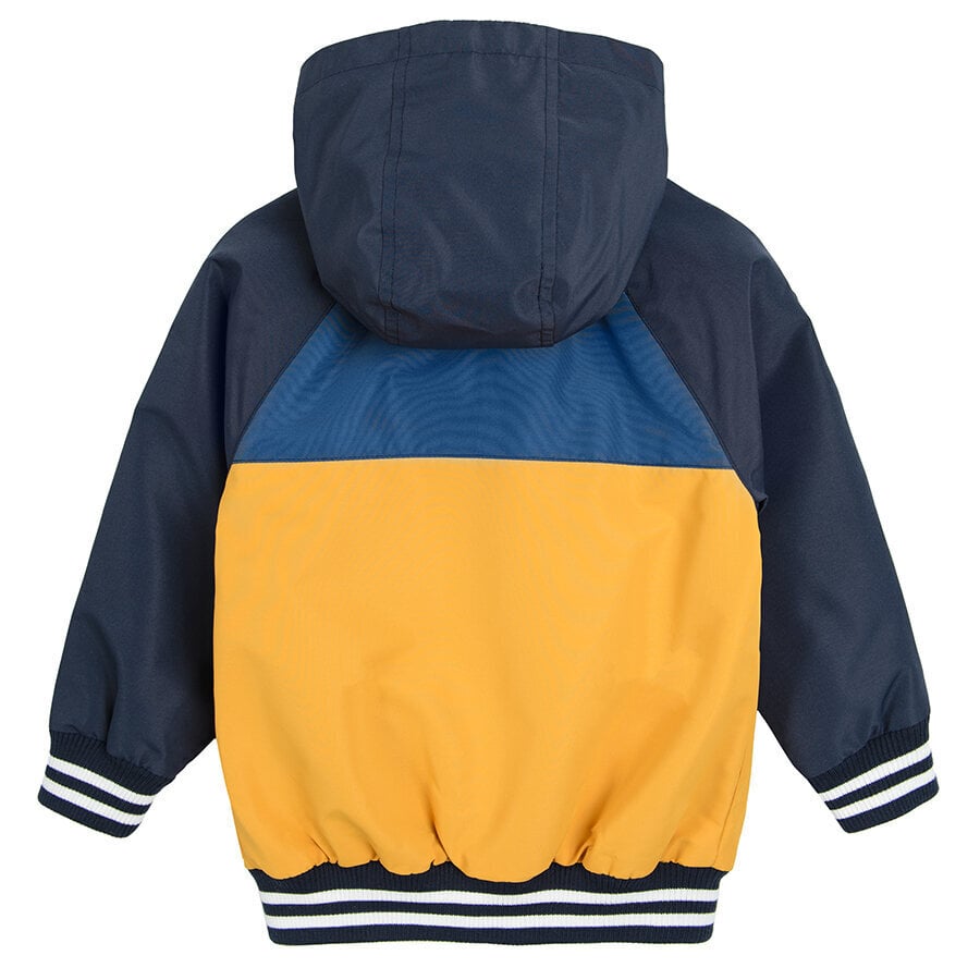 Cool Club virsjaka ar kapuci zēniem, tumši zilā un dzeltenā krāsā цена и информация | Virsjakas, mēteļi jaundzimušajiem | 220.lv
