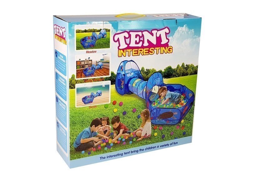 Bērnu tunelis ar bumbiņām Tent, zils cena un informācija | Bērnu rotaļu laukumi, mājiņas | 220.lv
