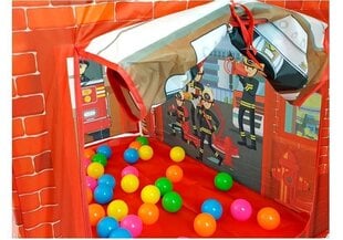 Bērnu mājas ugunsdzēsēju depo ar bumbām Lean Toys, sarkans cena un informācija | Rotaļlietas zēniem | 220.lv