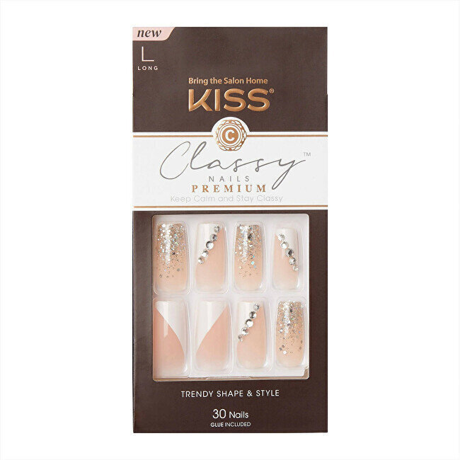 Mākslīgie nagi Kiss Premium Classy Gorgeous, 30 gab. cena un informācija | Nagu kopšanas piederumi | 220.lv