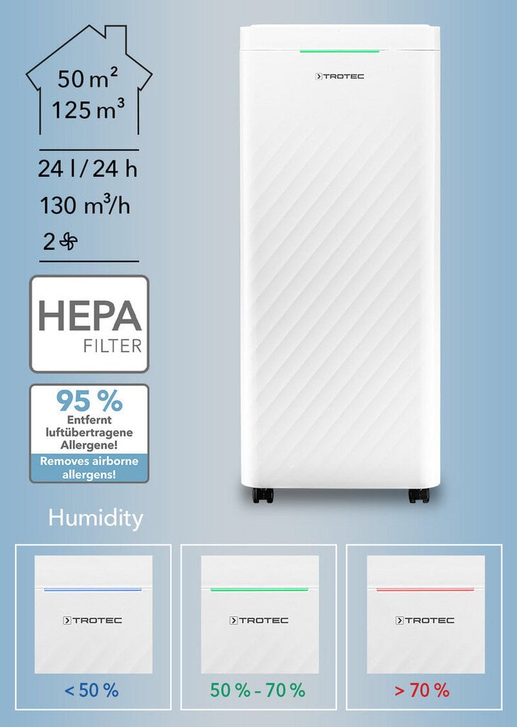 Gaisa sausinātājs un attīrītājs TTK 64 HEPA cena un informācija | Gaisa sausinātāji, mitruma savācēji | 220.lv