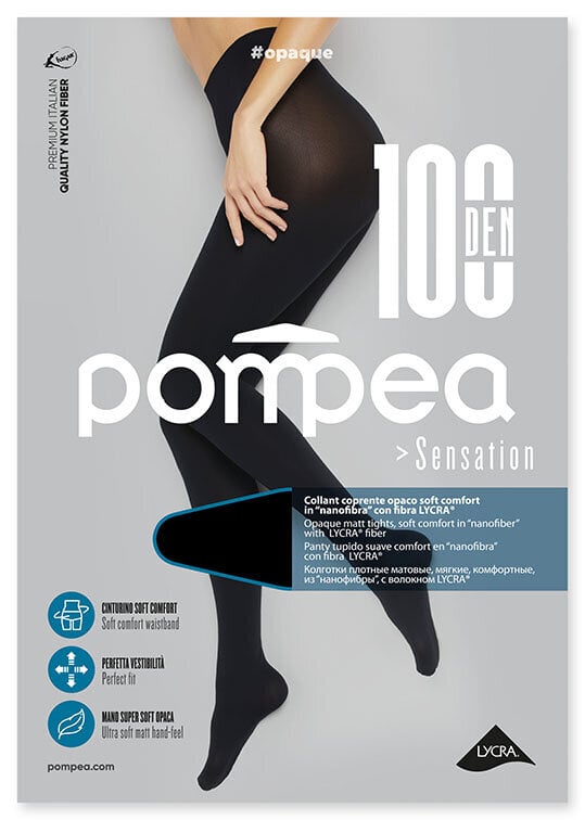 Zeķubikses sievietēm Pompea Sensation Nero, 100 DEN цена и информация | Zeķubikses | 220.lv