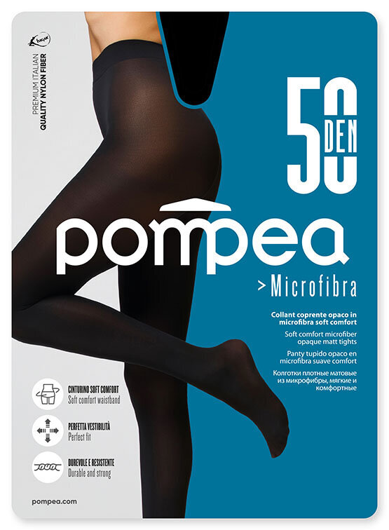 Zeķubikses sievietēm Pompea Microfibra Nero, 50 DEN cena un informācija | Zeķubikses | 220.lv