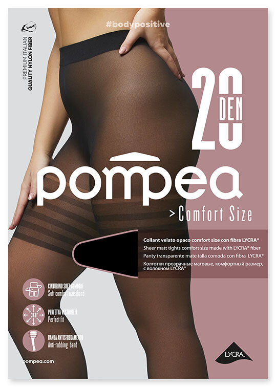 Zeķubikses sievietēm Pompea Comfort Size Nero, 20 DEN cena un informācija | Zeķubikses | 220.lv