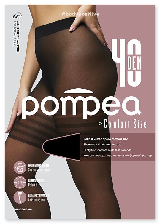 Zeķubikses sievietēm Pompea Comfort Size Nero, 40 DEN cena un informācija | Zeķubikses | 220.lv